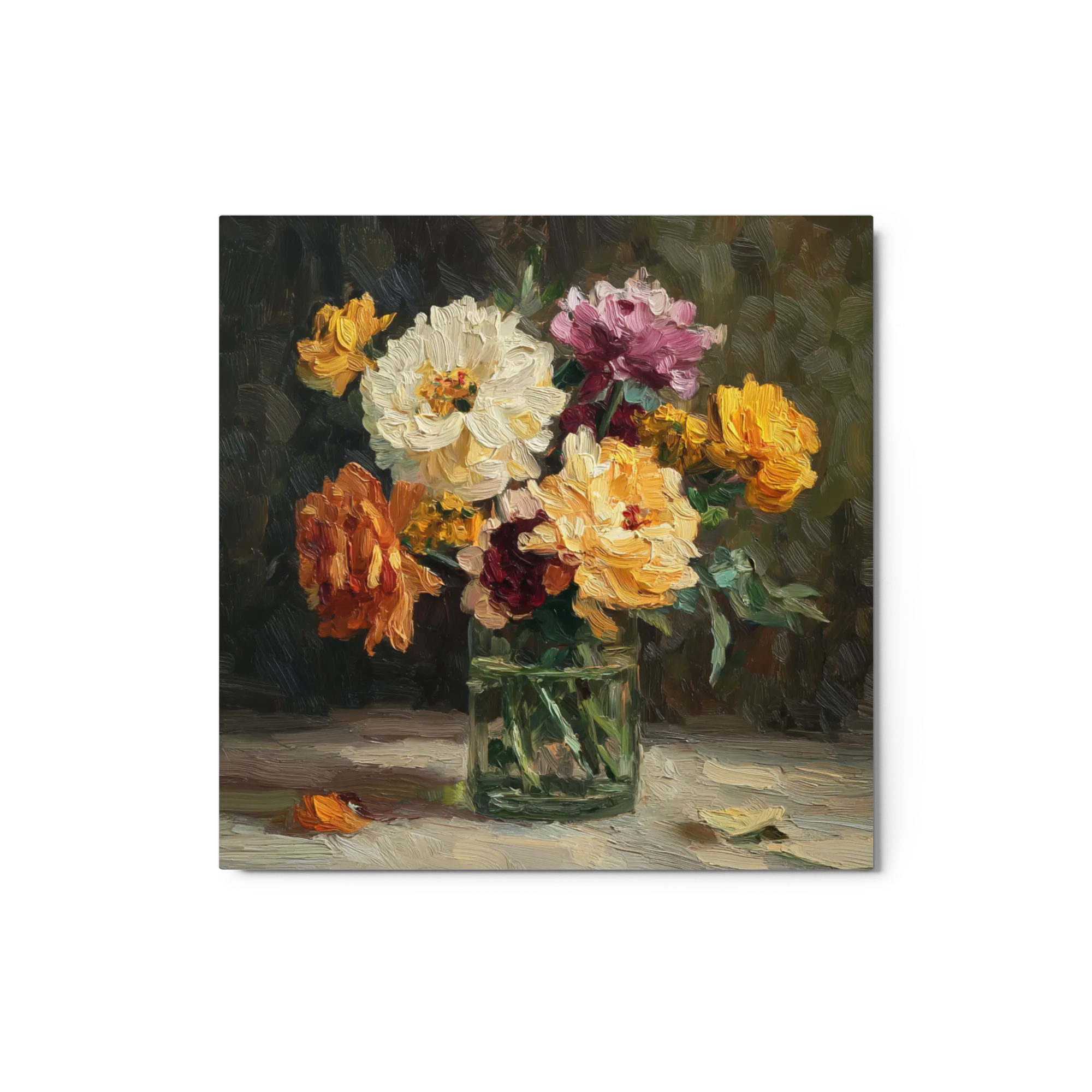 Impasto Floral Arrangement 
 Canvas | 8″x 10″