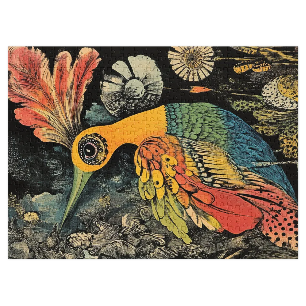 Whimsical Multicolored Bird Illustration | Jigsaw Puzzle (252/520 pieces)