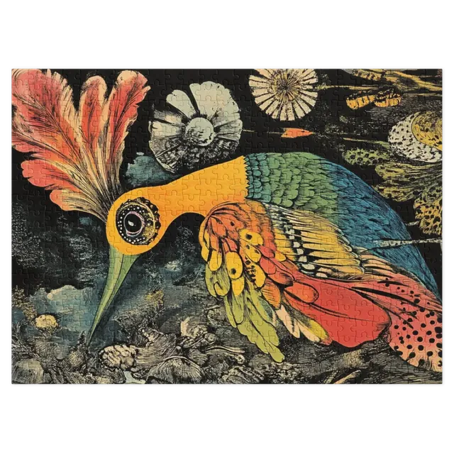 Whimsical Multicolored Bird Illustration | Jigsaw Puzzle (252/520 pieces)