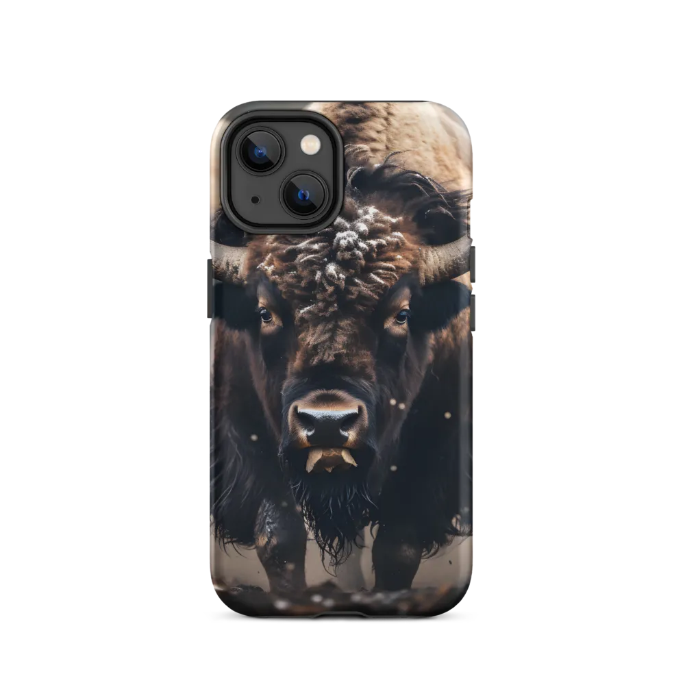 Bison Charging in Mist | Phone Case