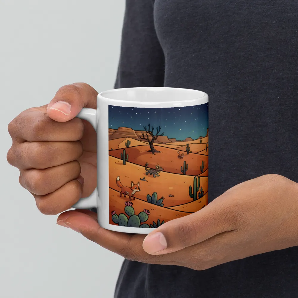 Moonlit Desert Foxes 
 Mug with Red inside | 15 oz