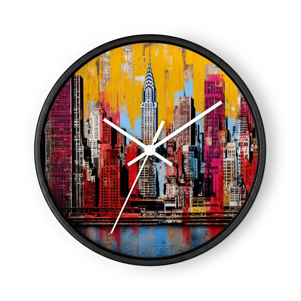 Urban Decollage Wall Clocks — Torn Posters, Hot Colour