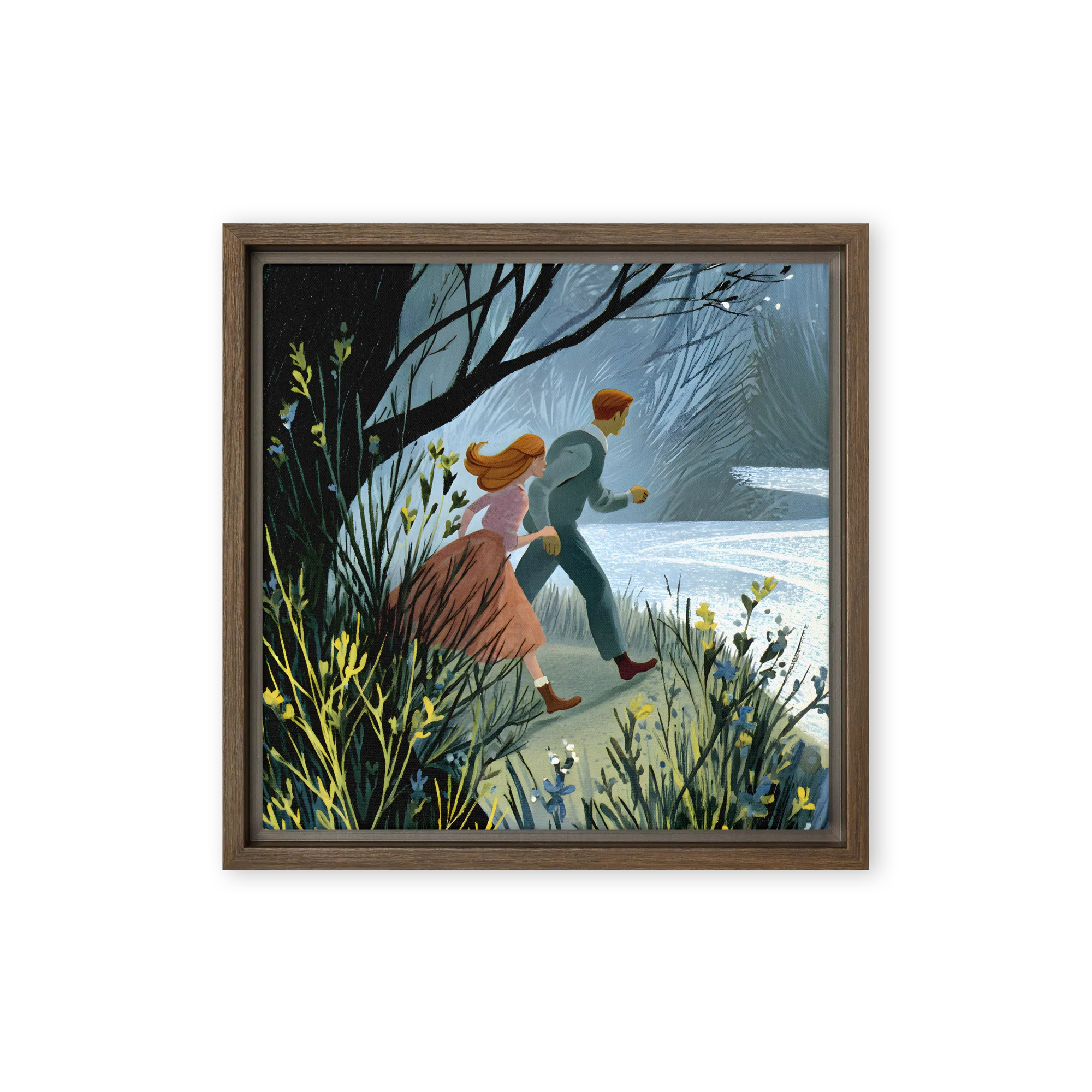 The Urgent Journey 
 Canvas with White Frame
