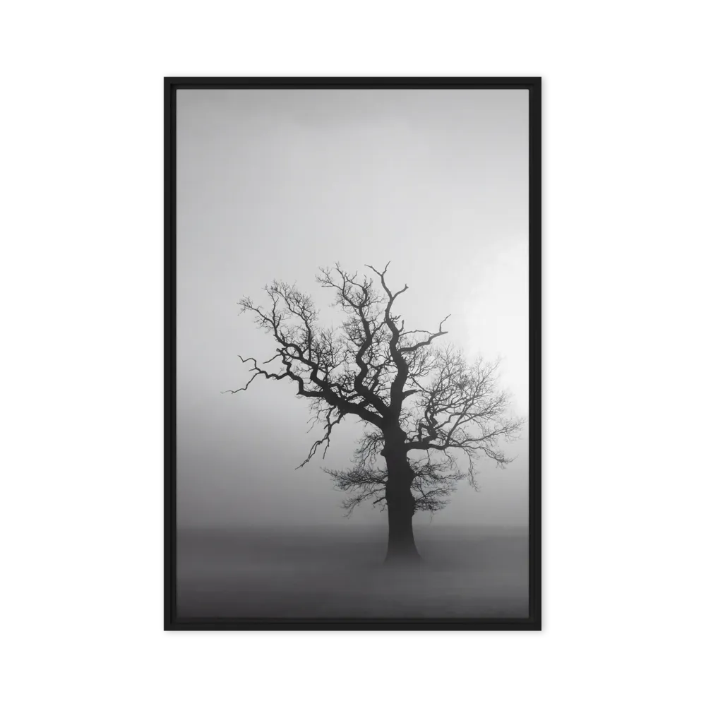 Solitary Tree in Fog 
 Canvas with Brown Frame