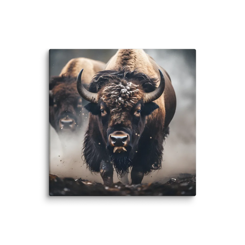 Fierce Bison Stare 
 Canvas | 30″x 30″
