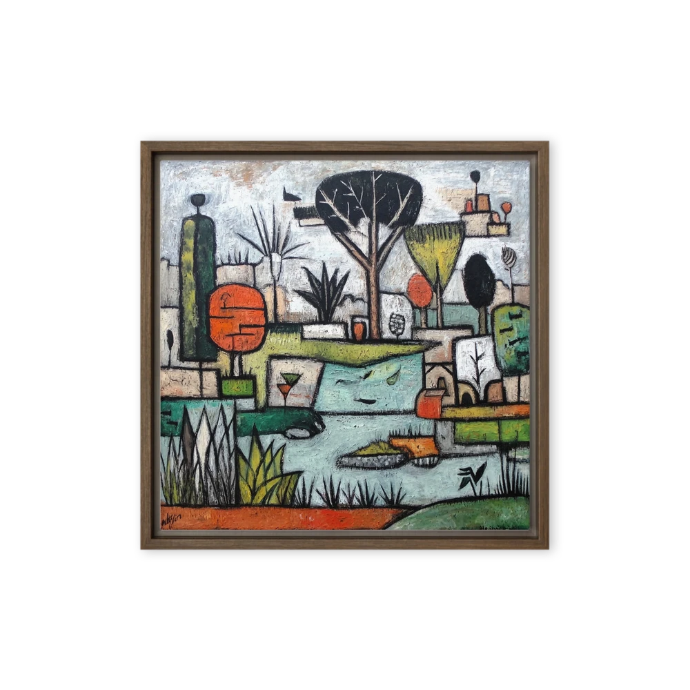 Geometric River Landscape | Art Print