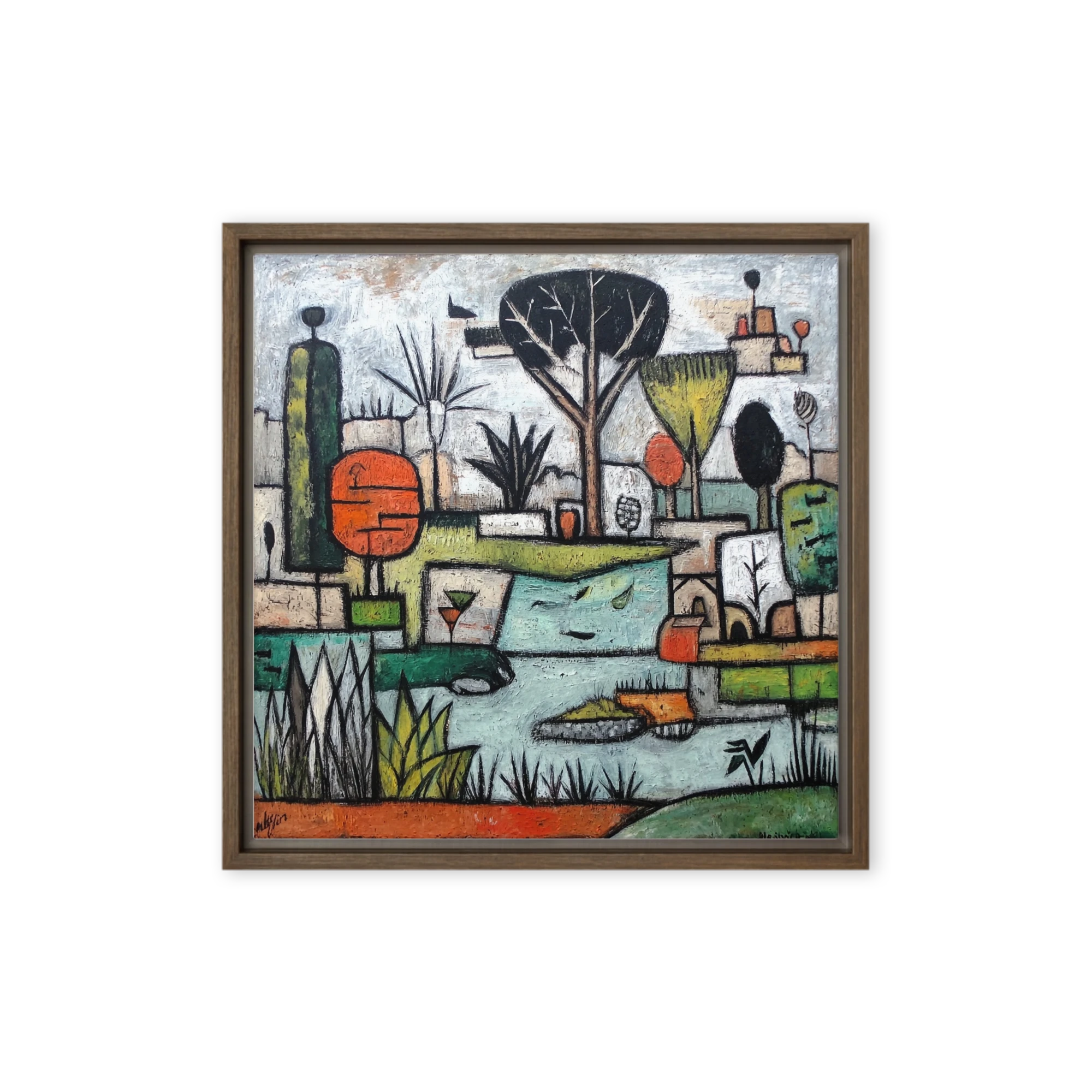 Geometric River Landscape | Art Print