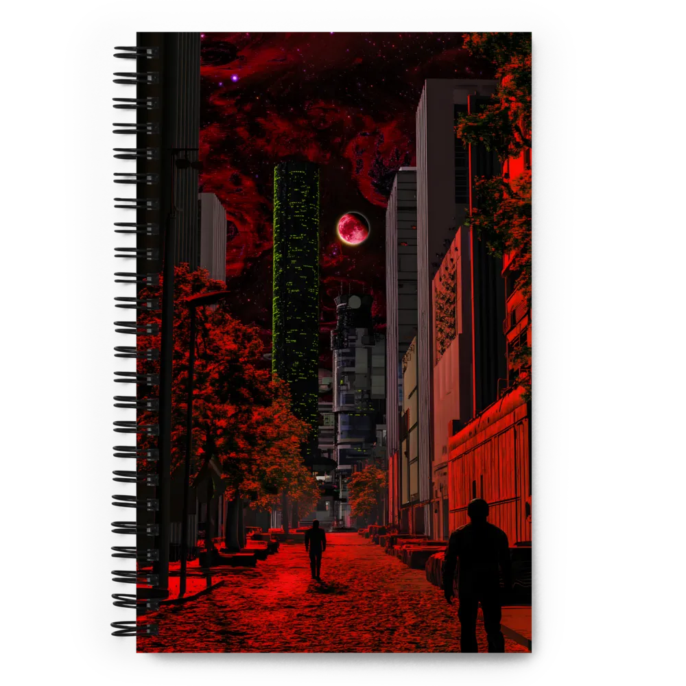 Crimson Future Metropolis 
 Spiral Notebook | 140 pages