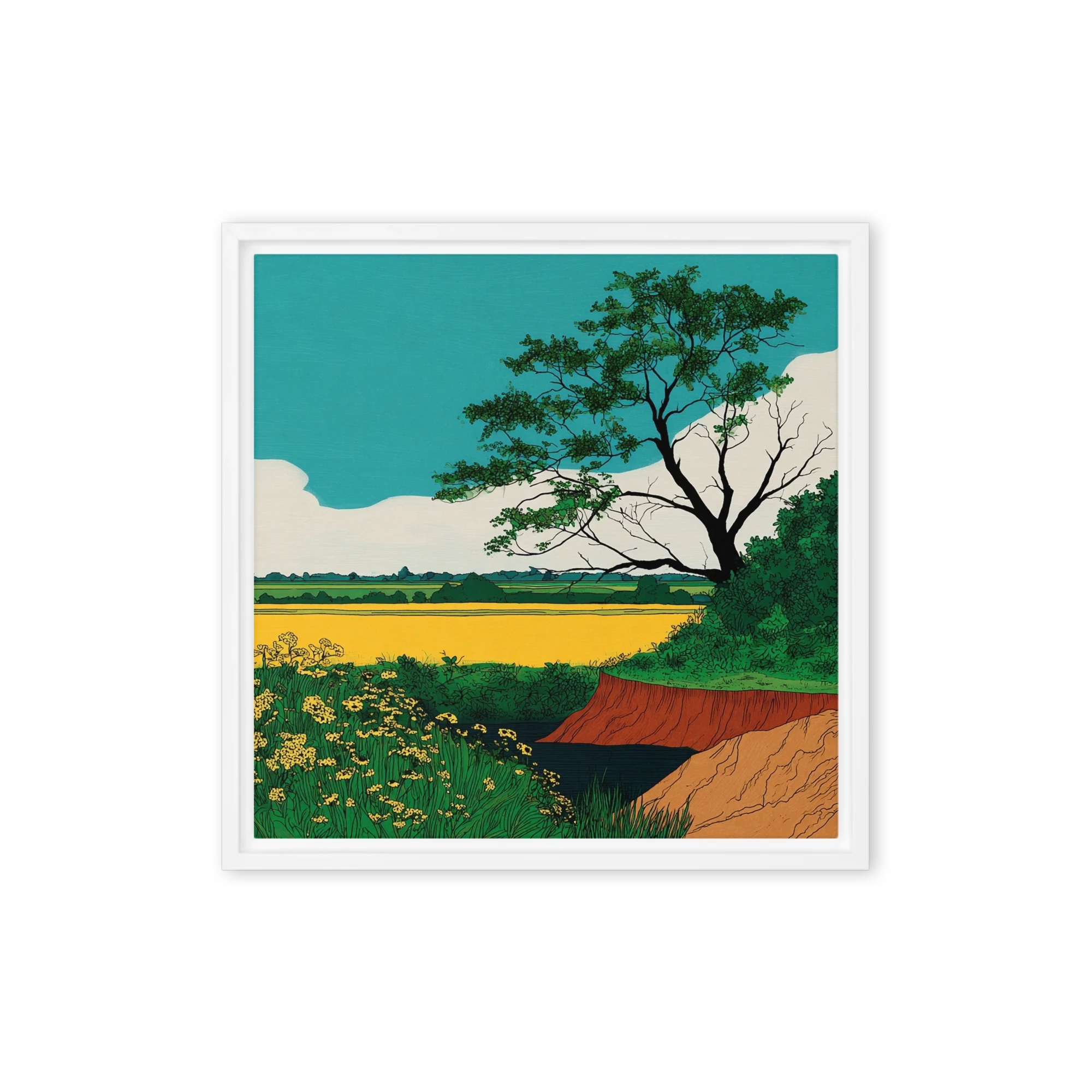 Tree Beside Yellow Fields