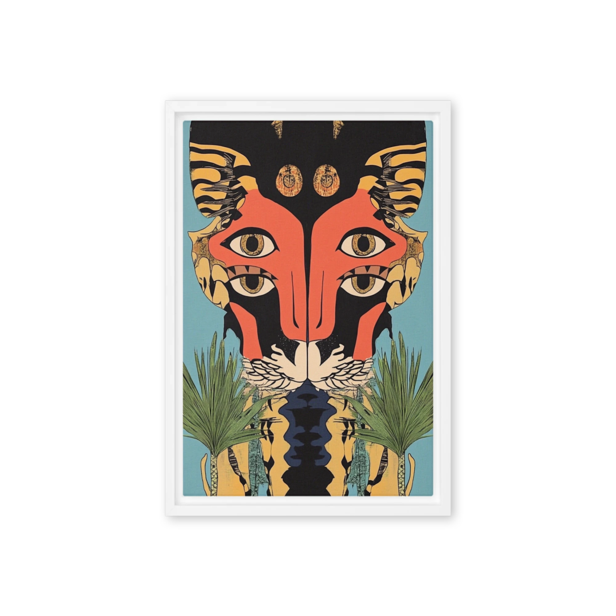 Surreal Tiger Face with Plants