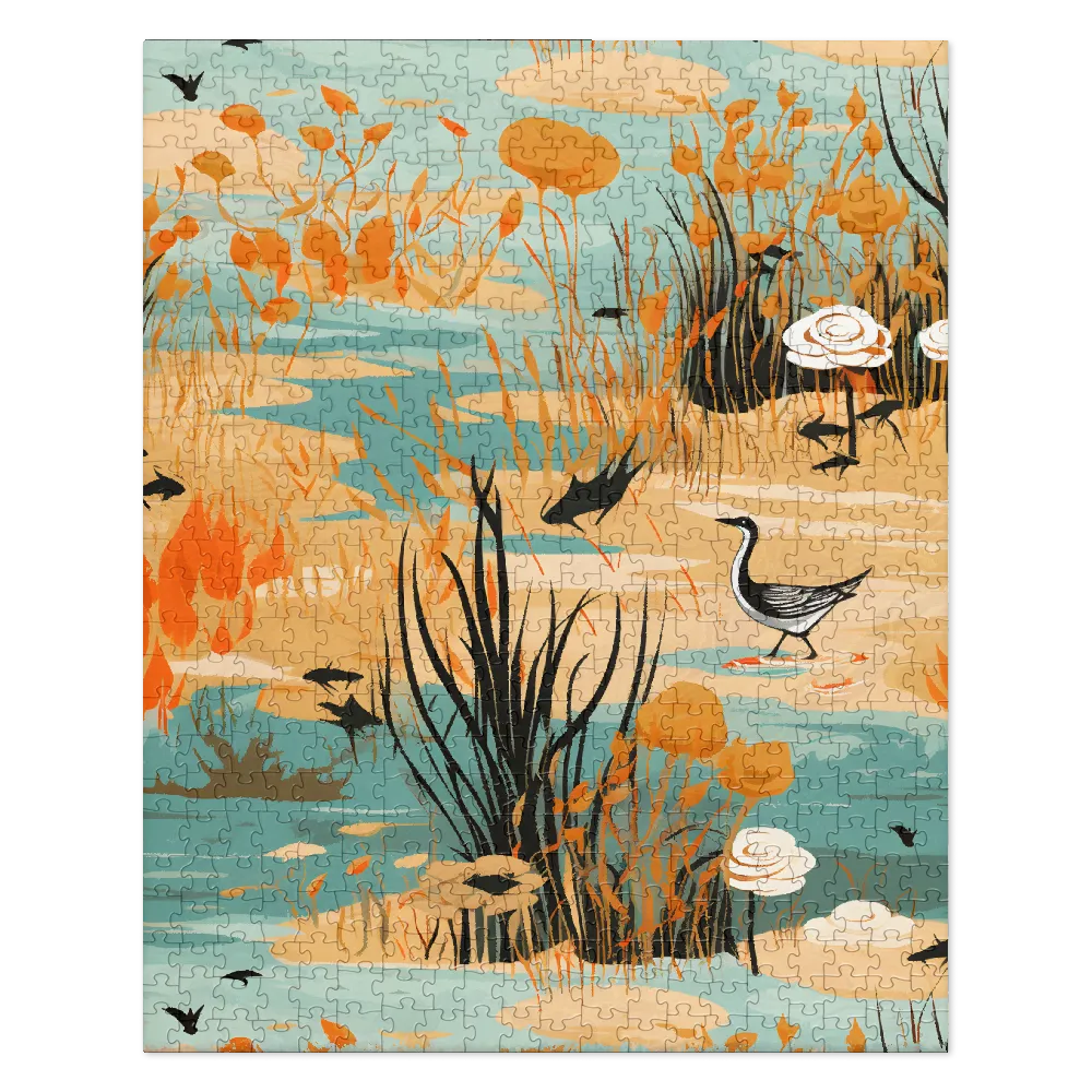 Wetland Serenity 
 Jigsaw Puzzle in Tin Box