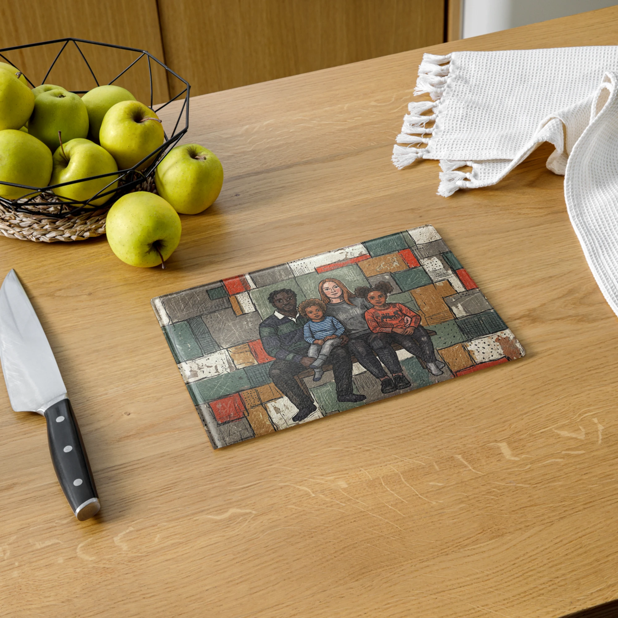 Family Portrait Cutting Board — Totemic Expressionism