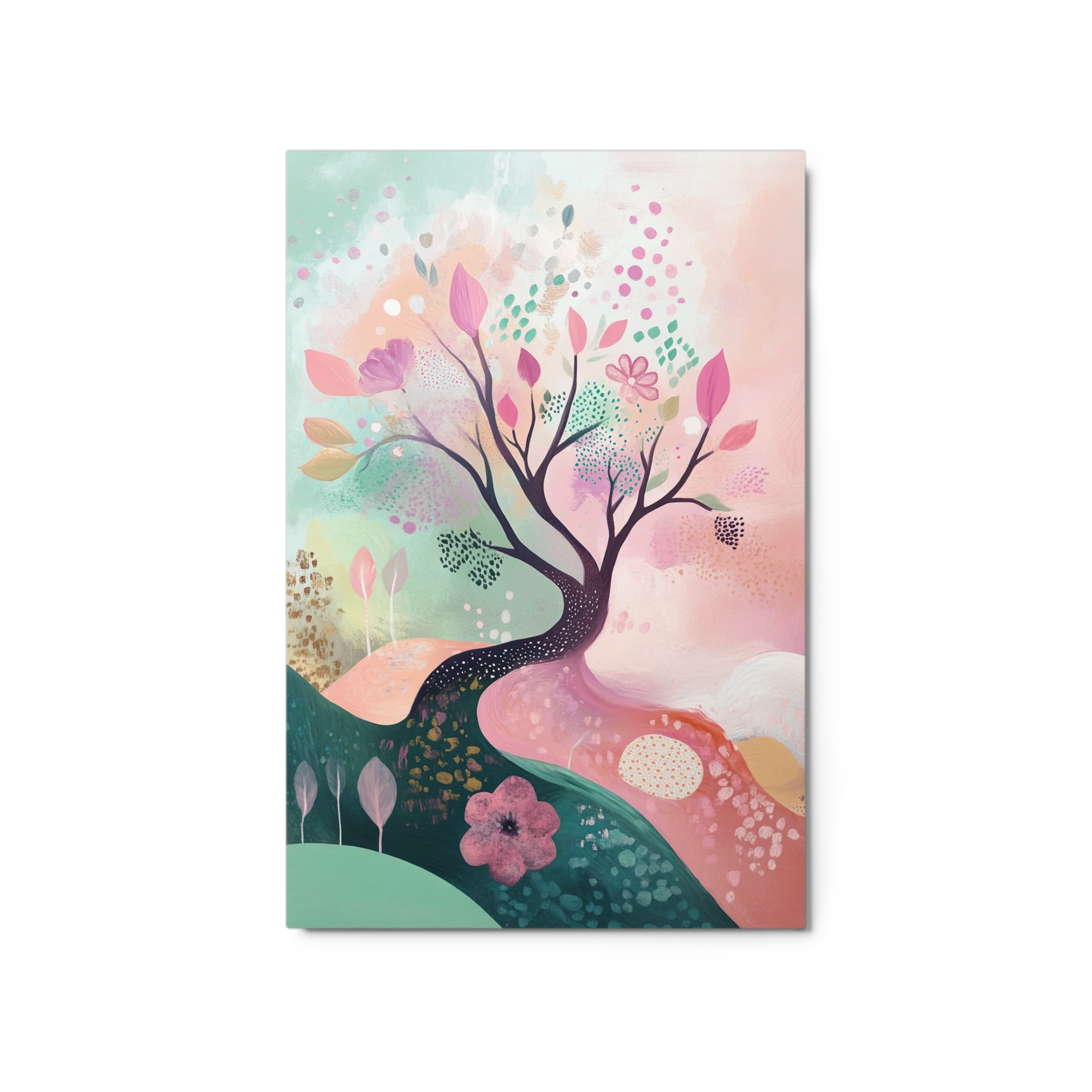 Abstract Tree and Flowers Design