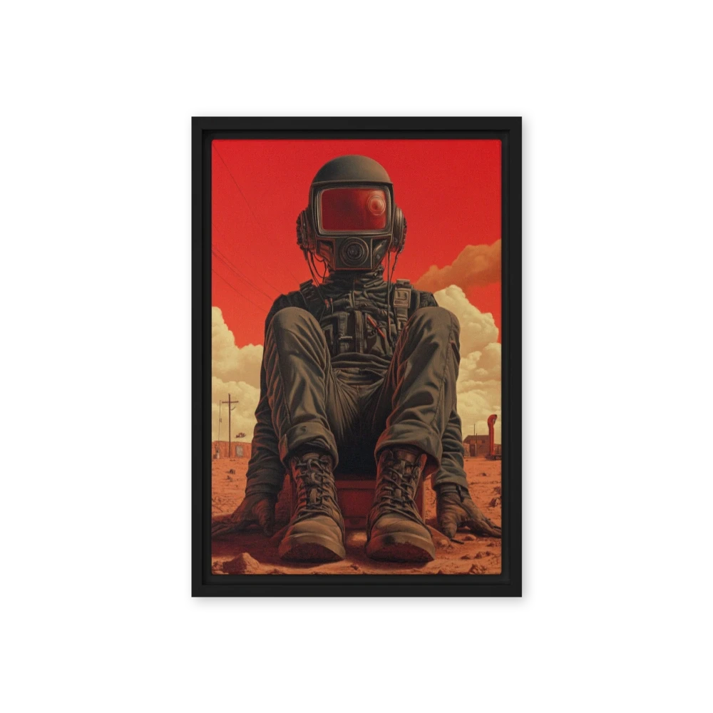 Surreal Astronaut in Red Landscape