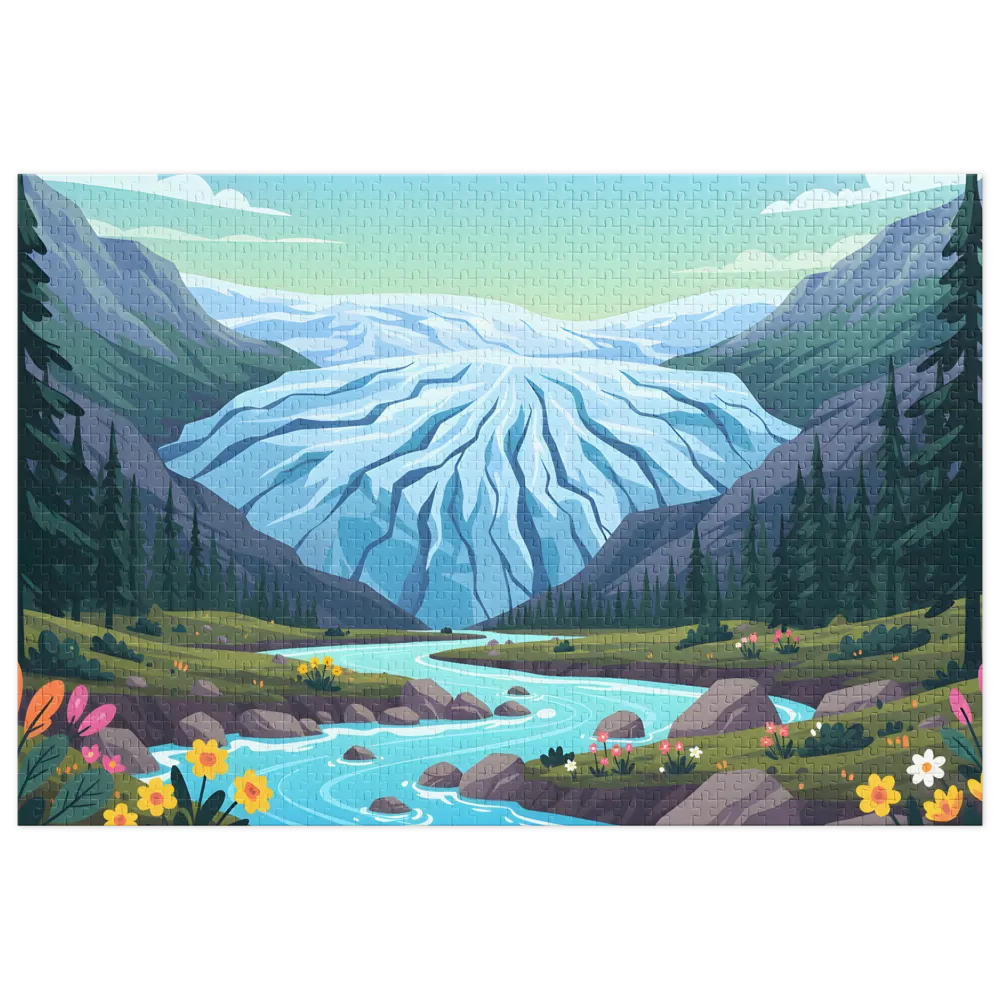 The Flowing Glacier 
 Jigsaw Puzzle in Tin Box