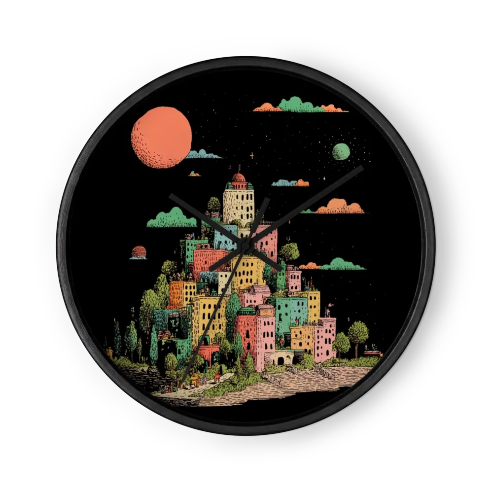 Nocturne Hillside Citadel | Wall Clock