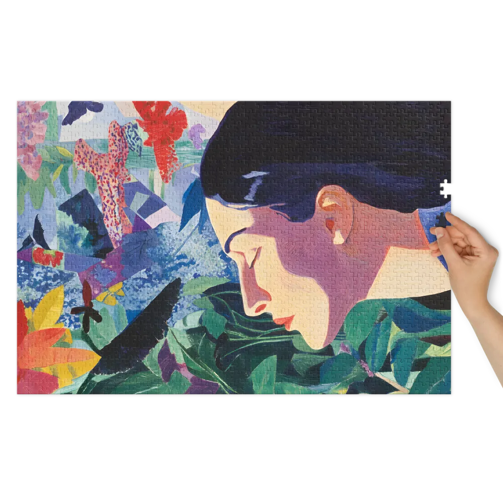 Portrait Rêverie Florale 
 Puzzle en boite metallique