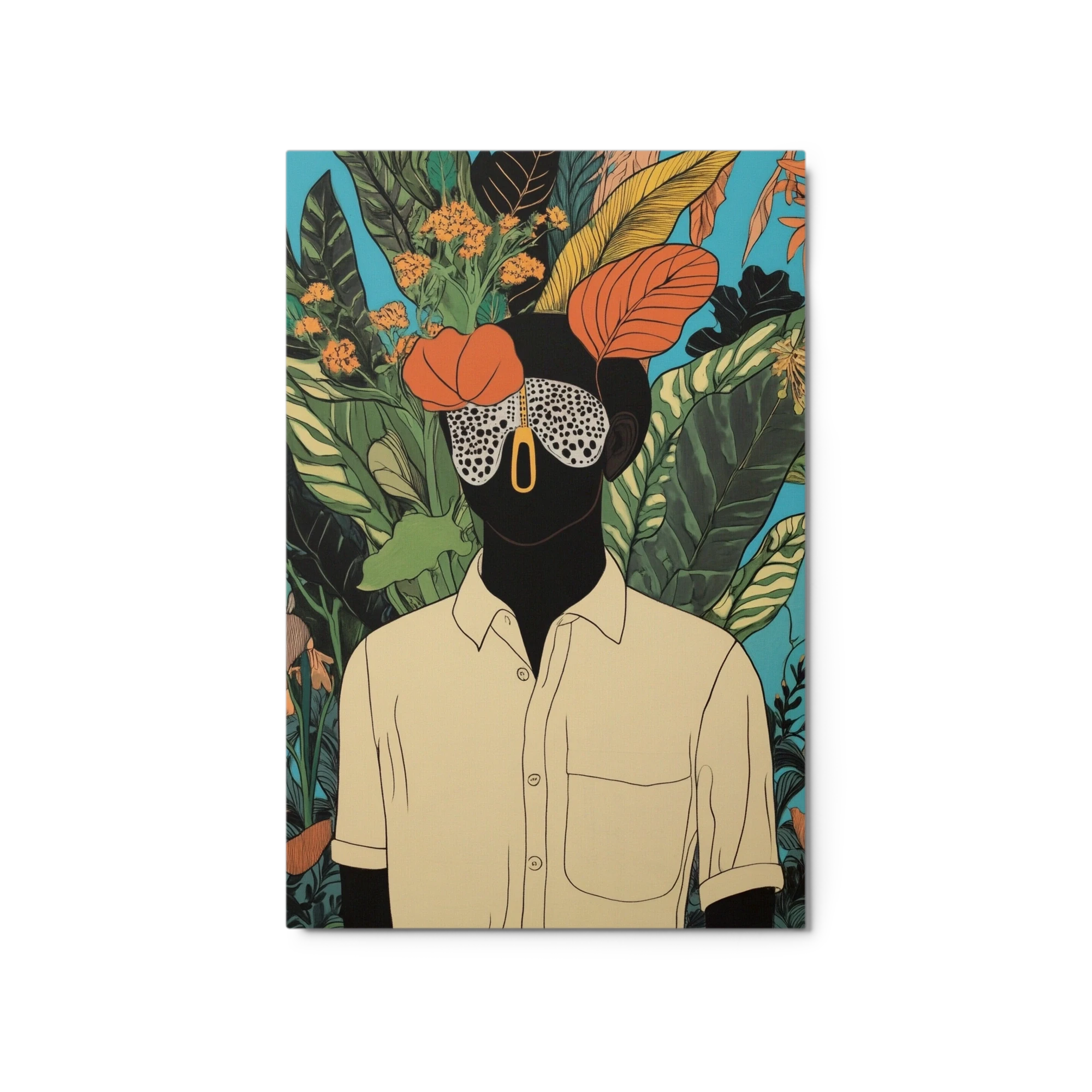 Modern Portrait with Tropical Plants