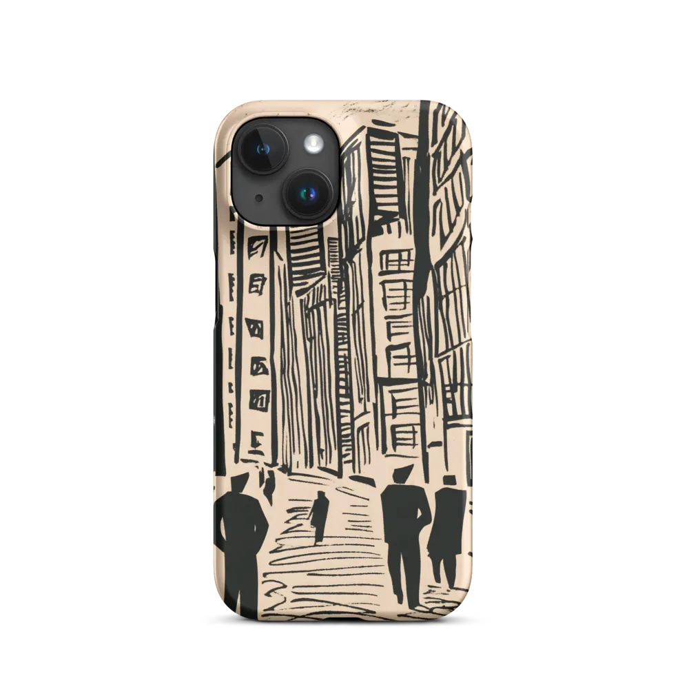 Expressionist Cityscape Woodcut | Phone Case