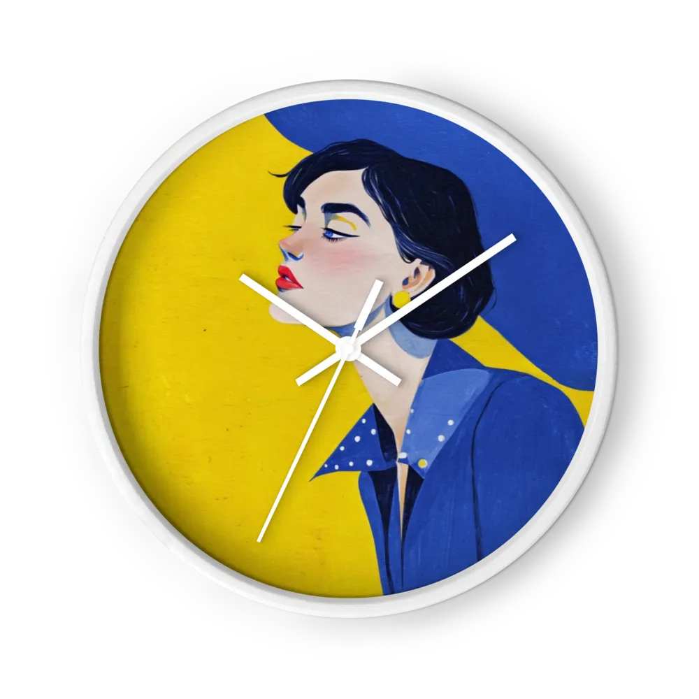 Profile in Yellow and Blue | Wall Clock