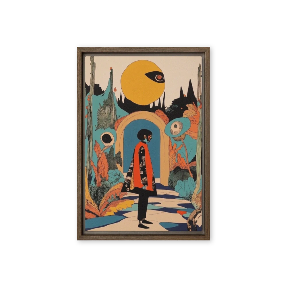 Surreal Figure in Colorful Landscape