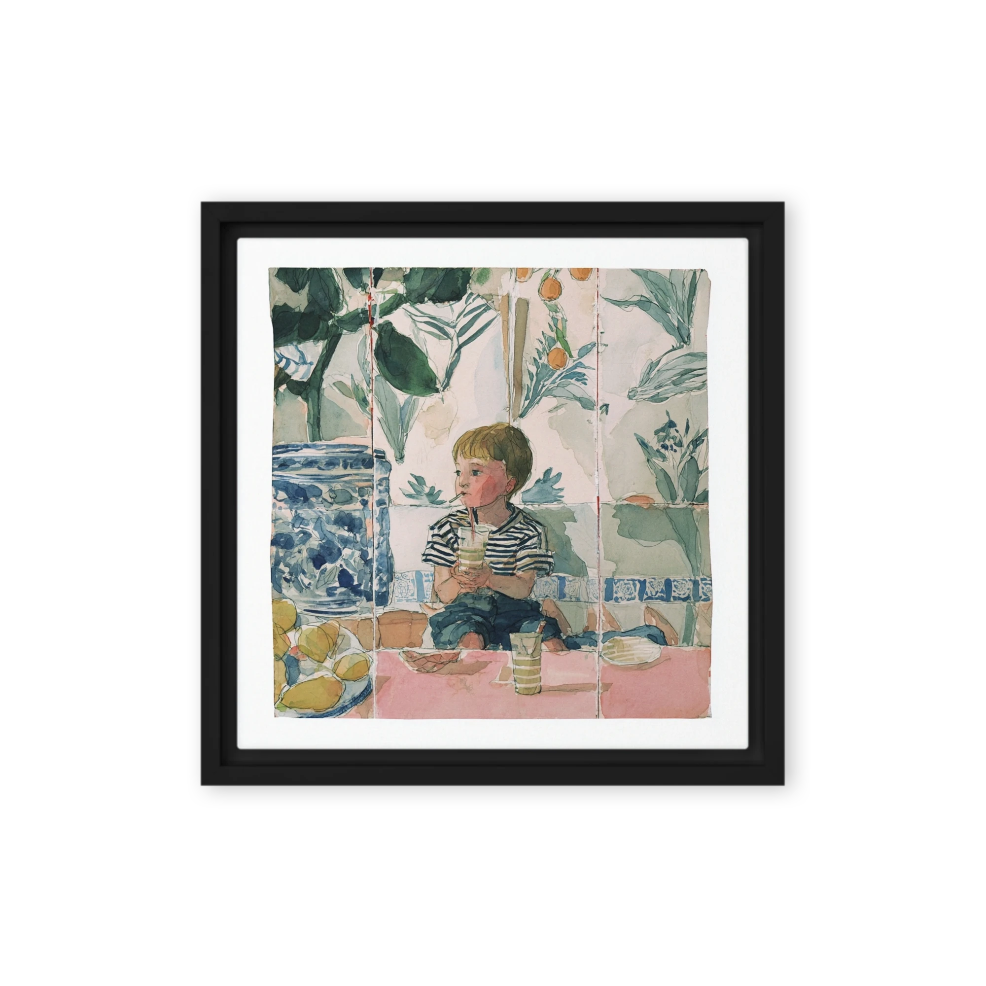 Boy with Orange Tree | Art Print