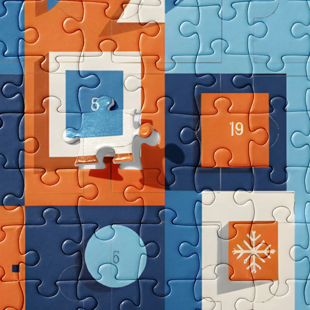 Geometric Advent House 
 Jigsaw Puzzle in Tin Box