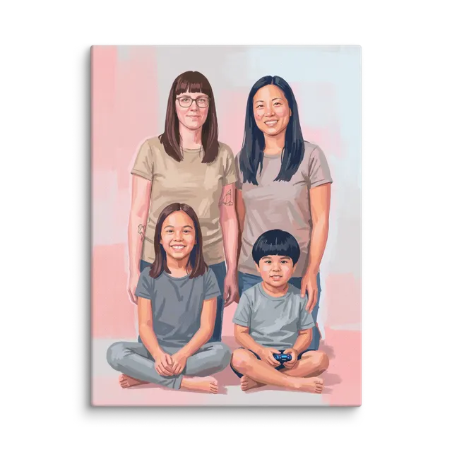 Family Portrait — Pastel Folk