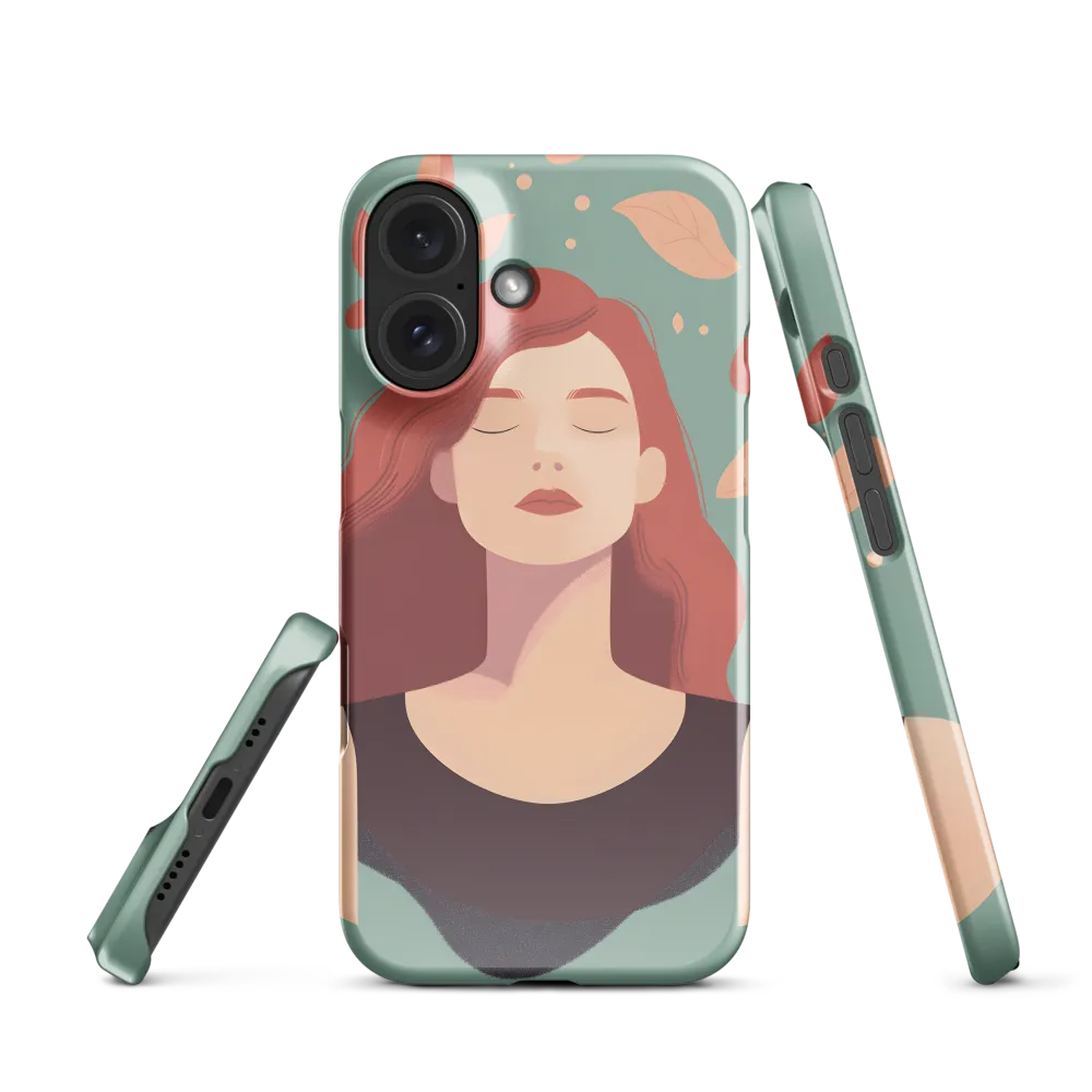 Serene Woman with Falling Leaves 
 iPhone 14 Pro | Tough Case