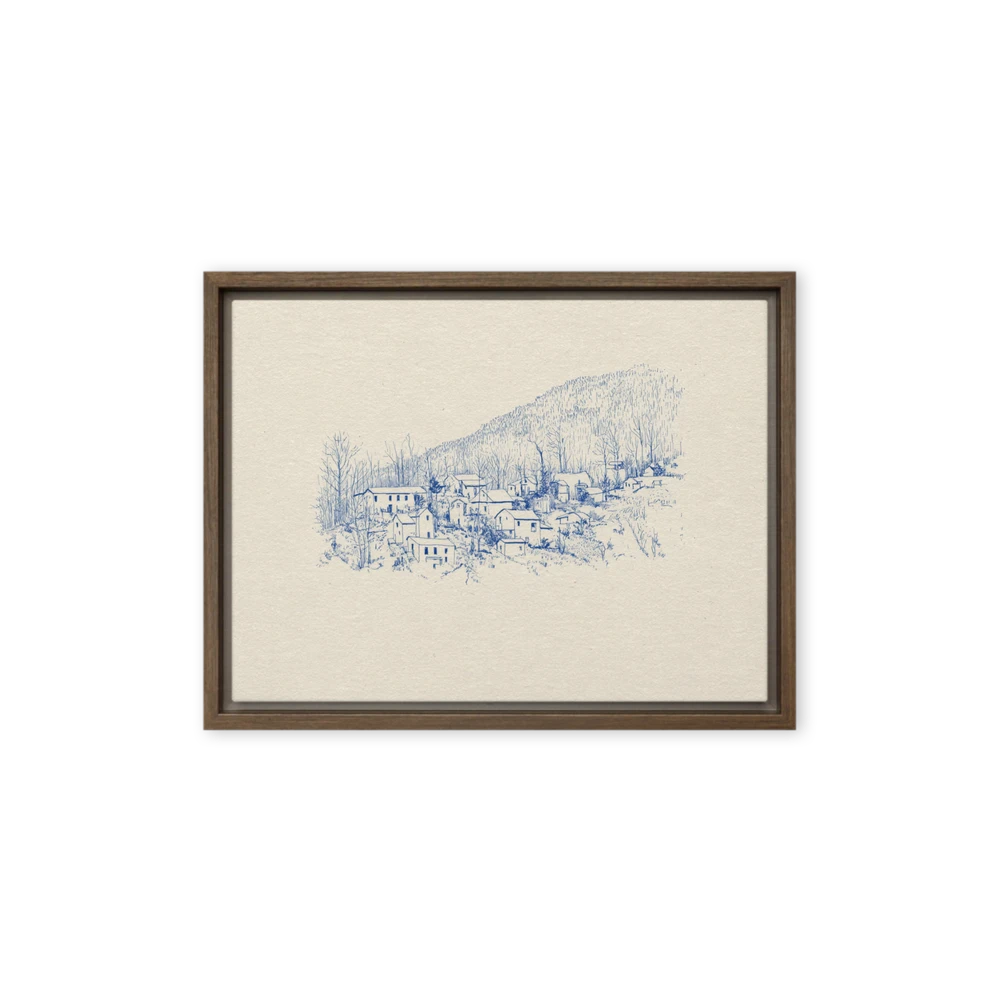 Hillside Village Sketch | Art Print
