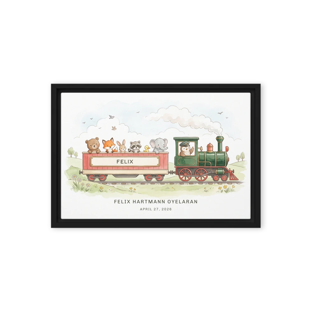 Nursery Name Art — Steam Train