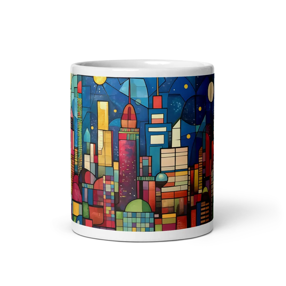 Kaleidoscope Cityscape 
 Mug with Dark Blue inside | 11 oz