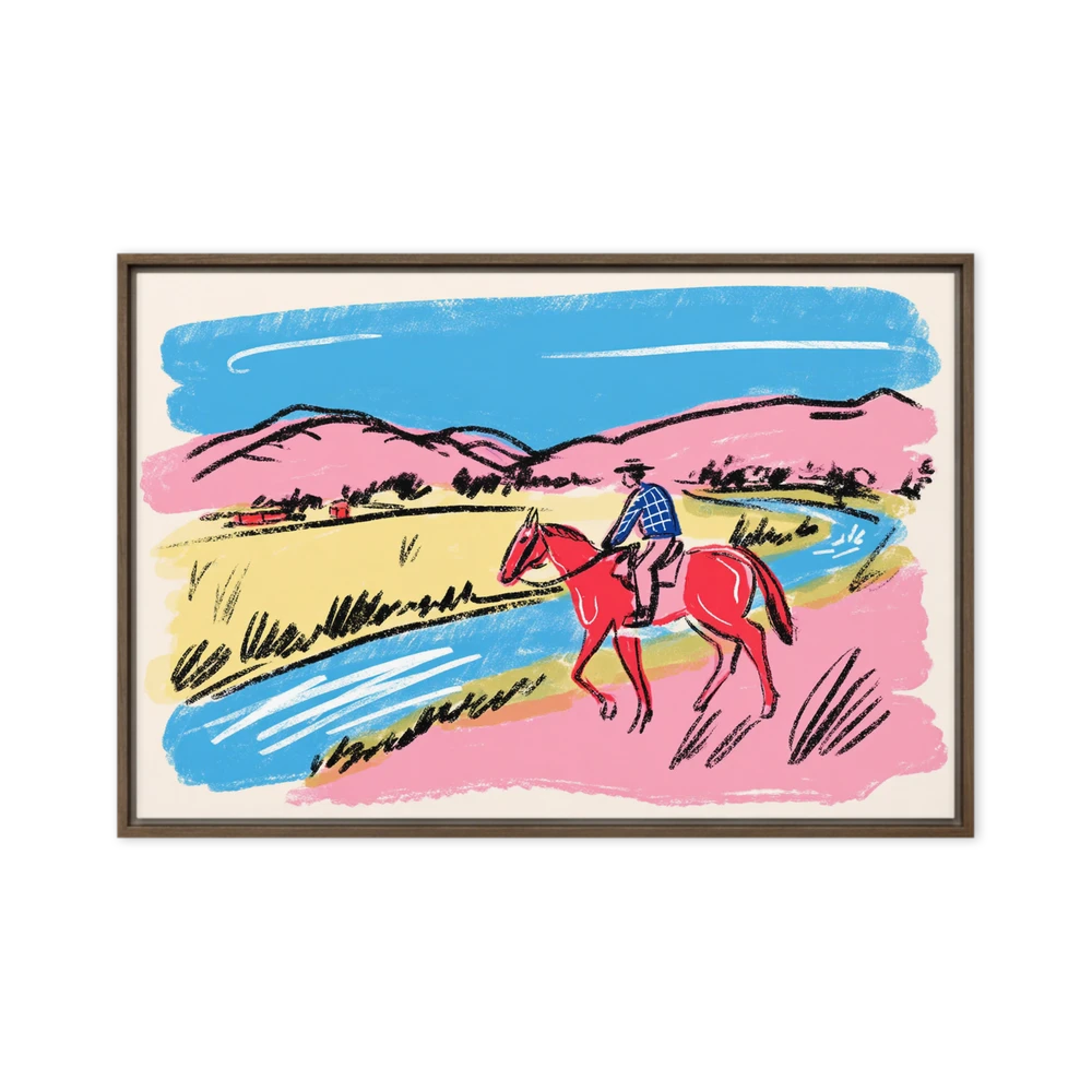 Rider in Pink Landscape | Art Print