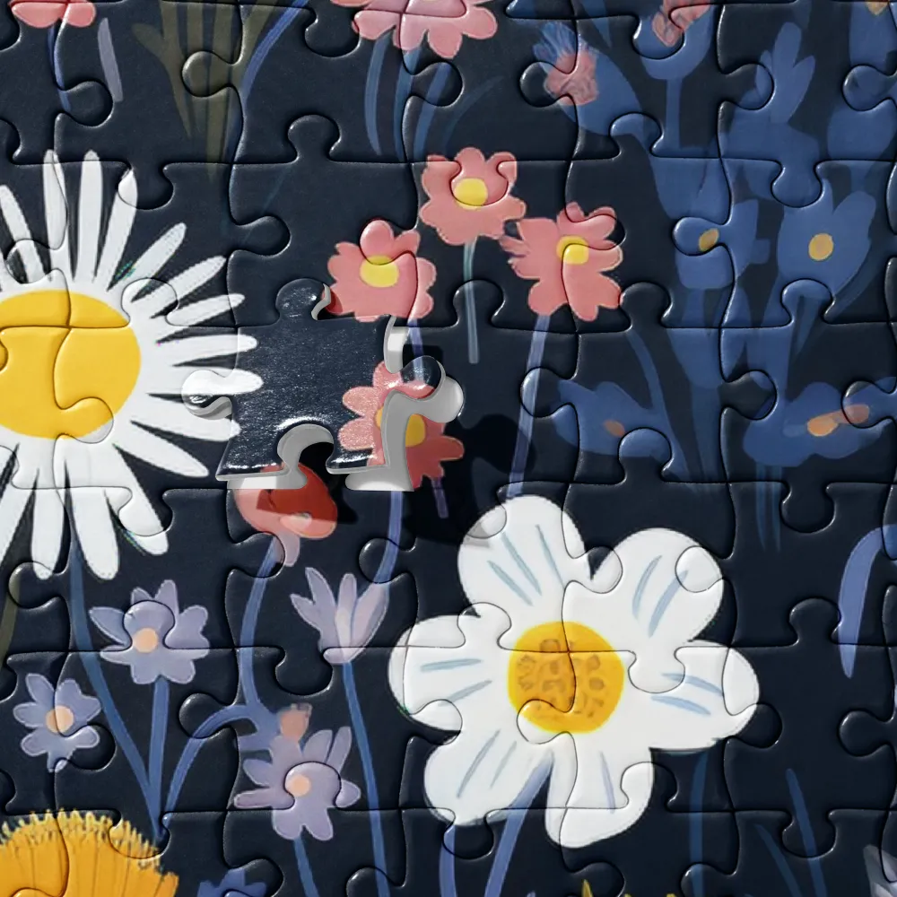 Midnight Garden Bloom 
 Jigsaw Puzzle