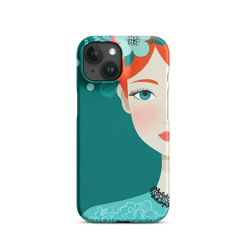 Floral Portrait of a Woman with Red Hair | Phone Case