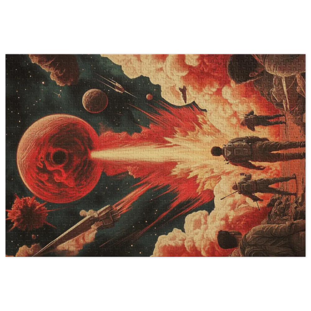 Astronauts Witnessing Planetary Explosion | Jigsaw Puzzle (252/520 pieces)