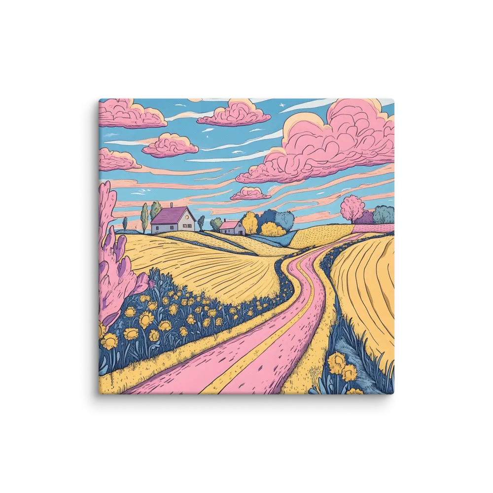Whimsical Fields & Pink Skies 
 Canvas | 32″x 48″