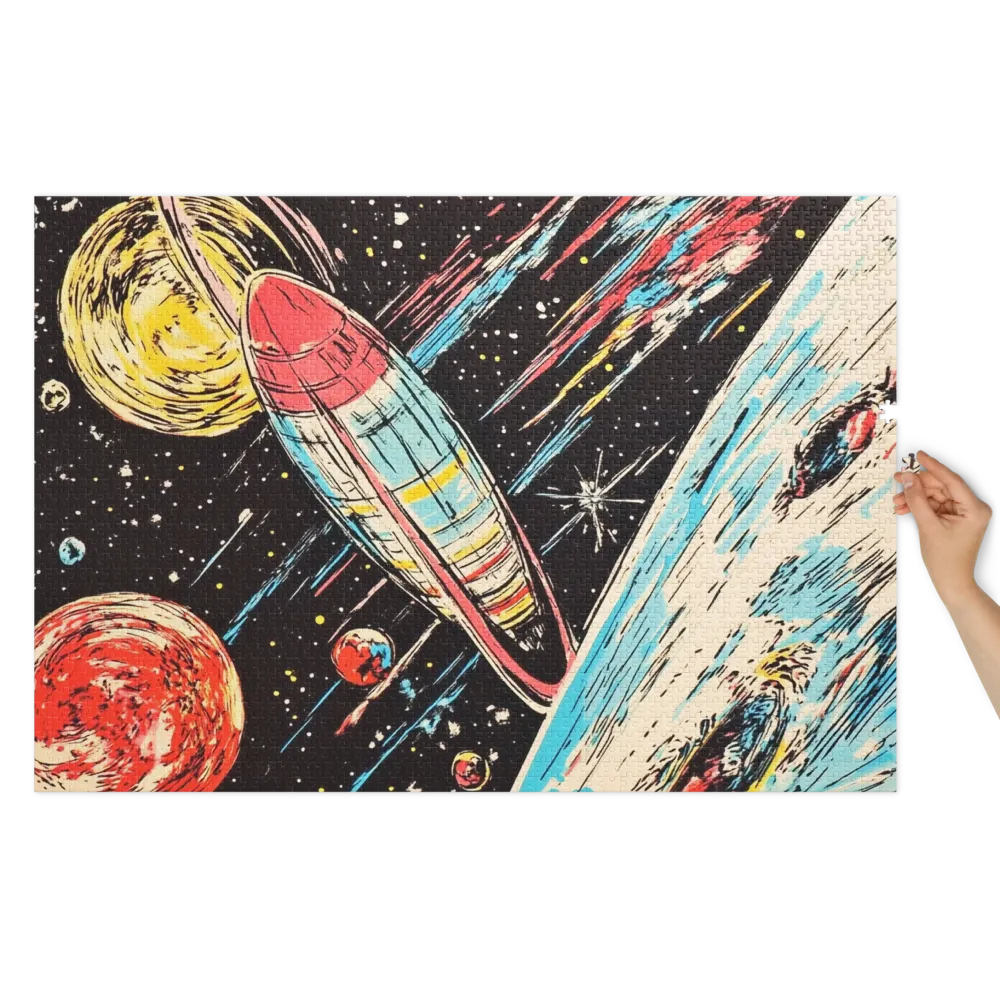 Retro Space Exploration 
 Jigsaw Puzzle in Tin Box