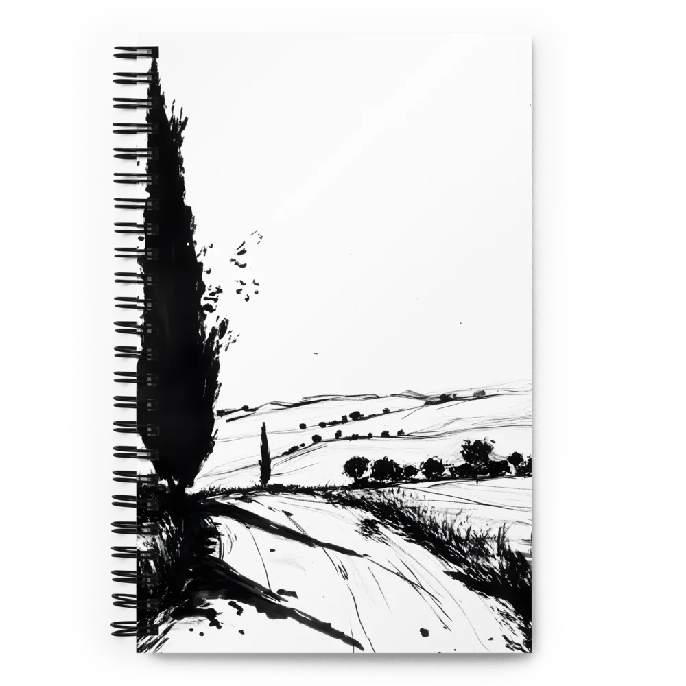 Tuscan Landscape in Ink 
 Spiral Notebook | 140 pages