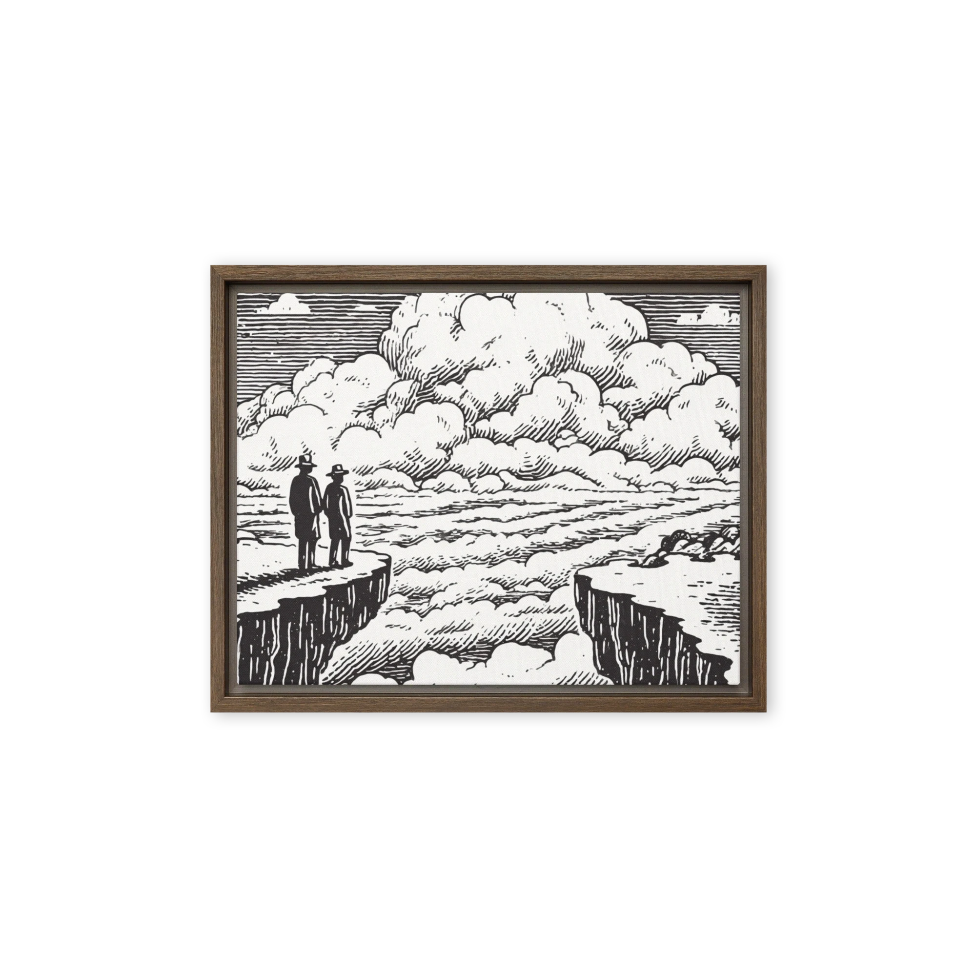 Towers And Clouds In Gouged Strokes — Cut Line Skylines