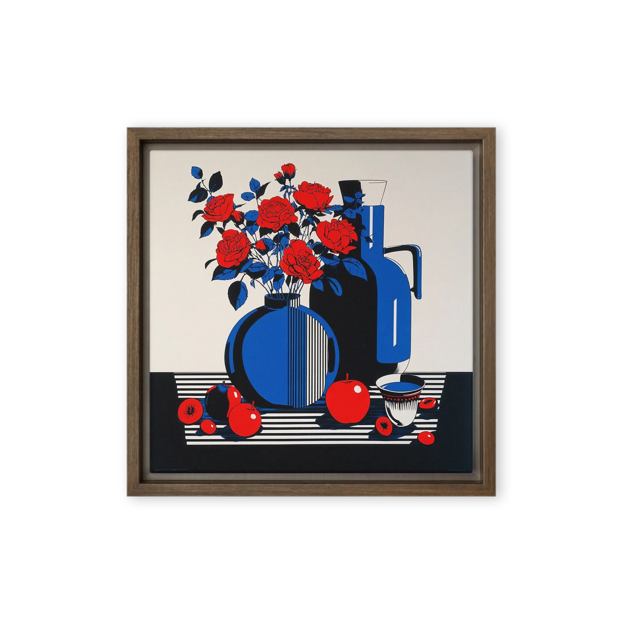 Roses and Blue Vases