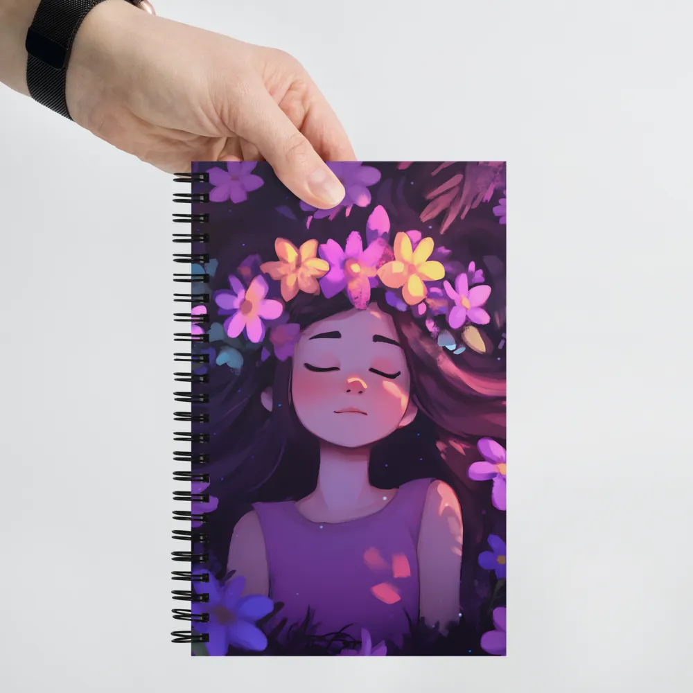 Dreamy Floral Girl 
 Spiral Notebook | 140 pages