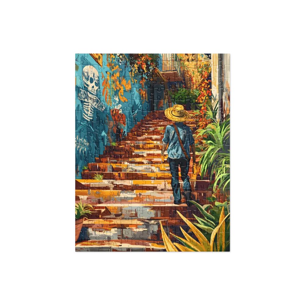 Ascending the Vibrant Steps 
 Jigsaw Puzzle