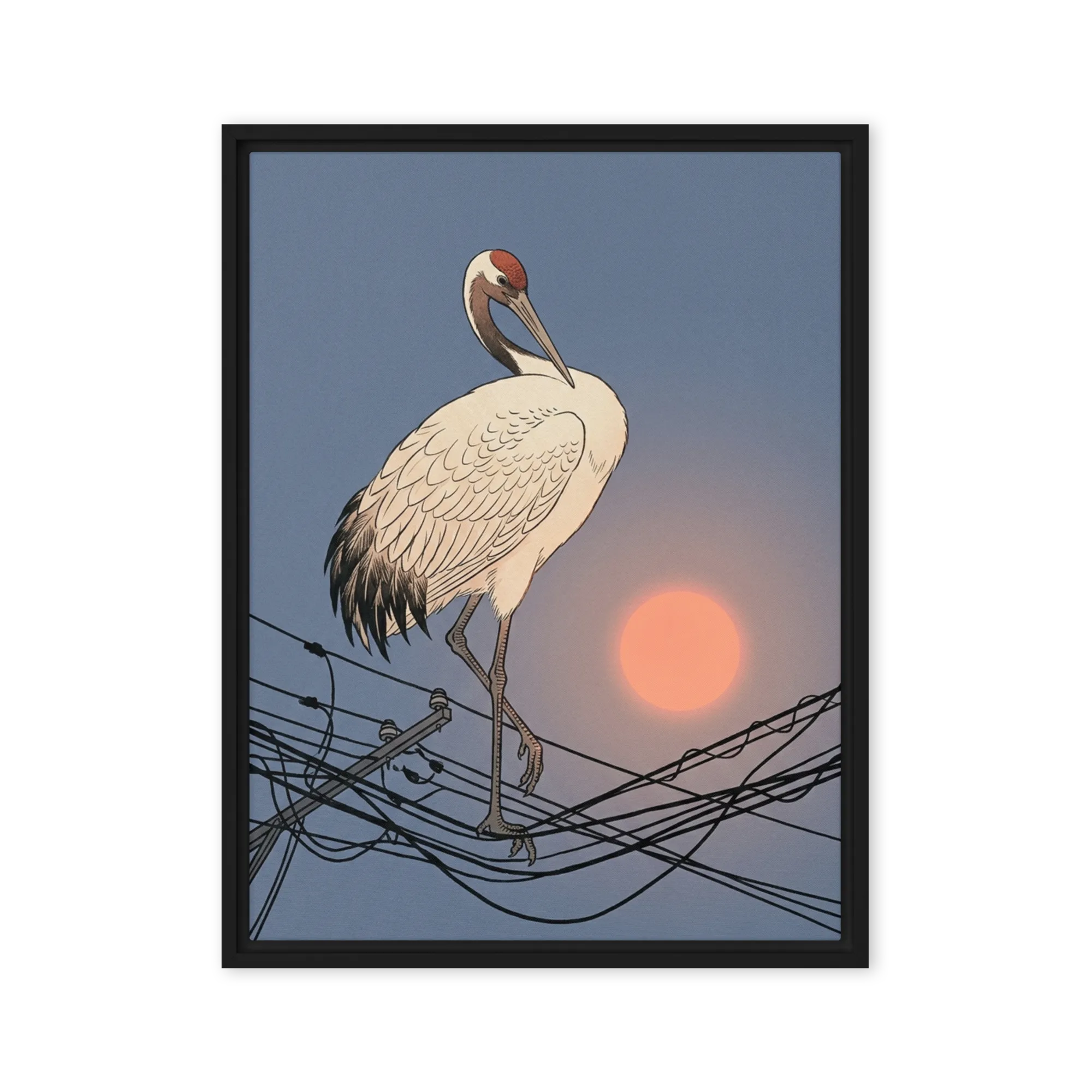 Perched at Sunset 
 Canvas with White Frame