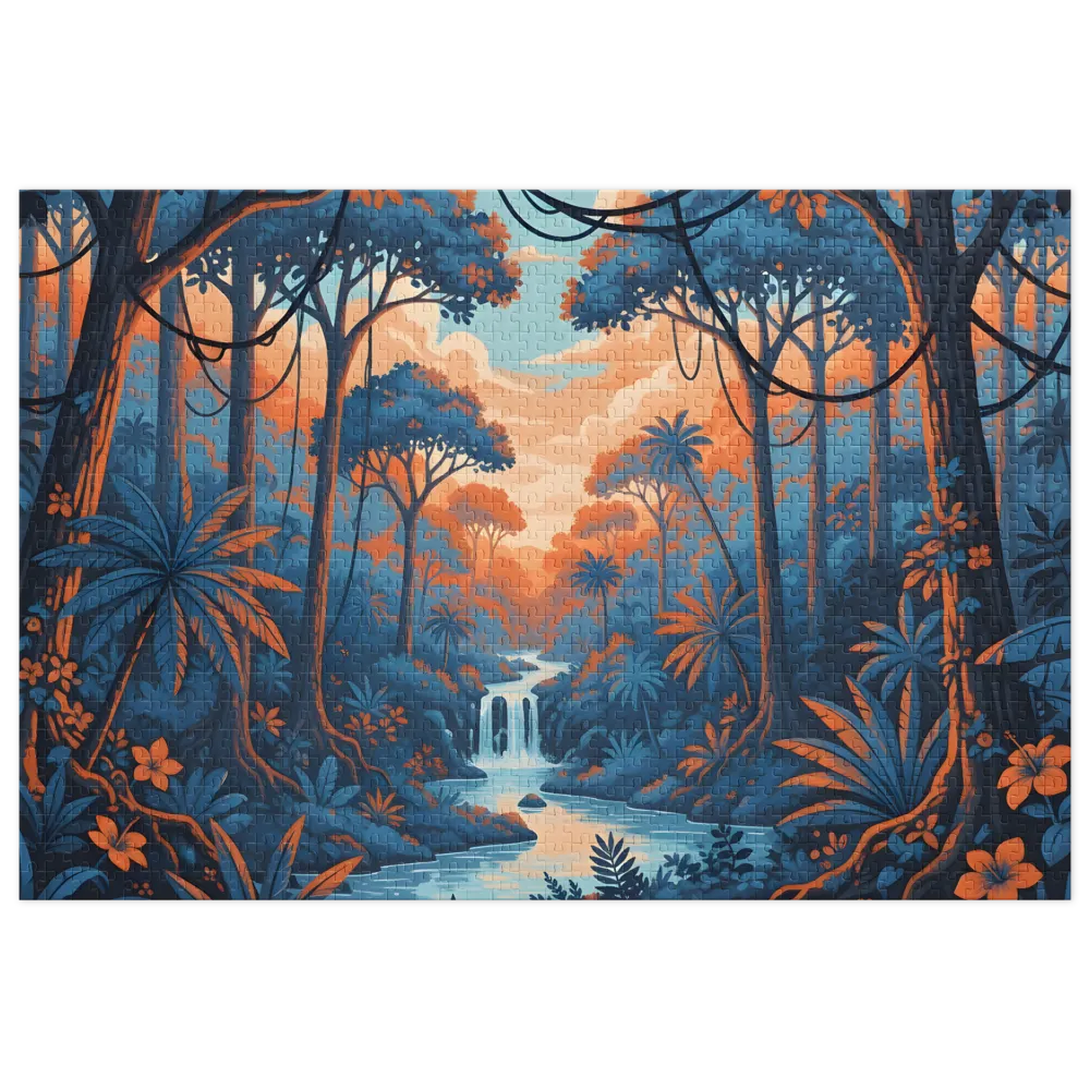 Azure Ember Falls | Jigsaw Puzzles