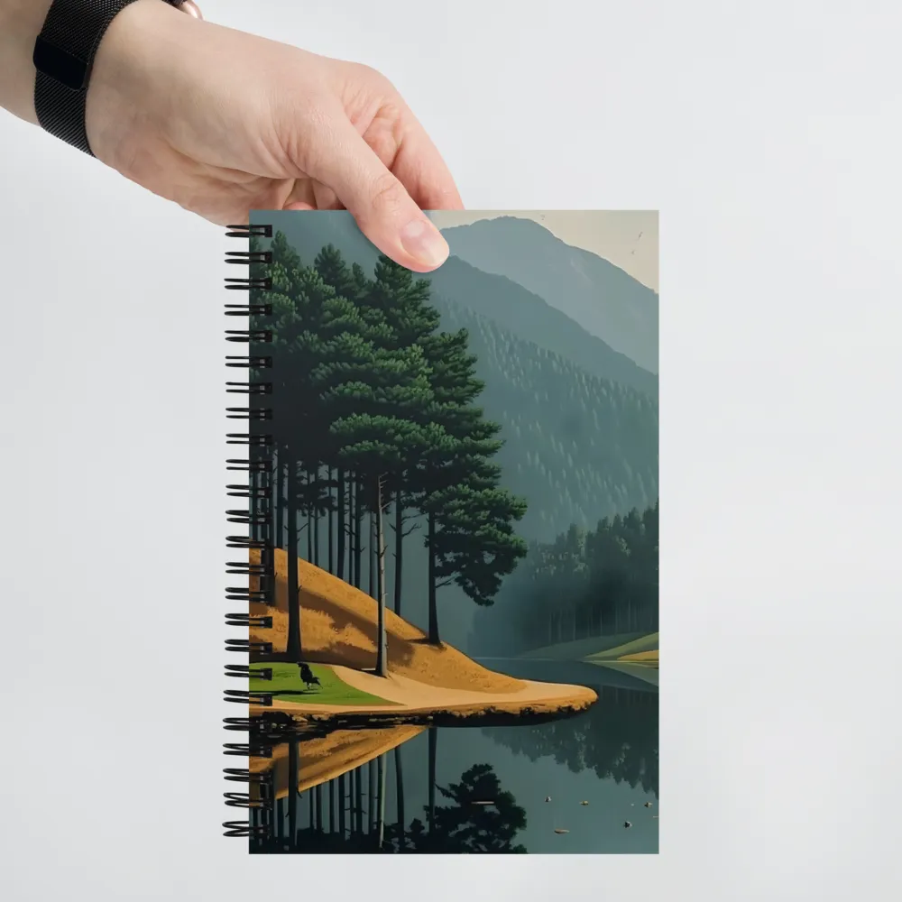 Serene Pine Forest Lake Reflection 
 Spiral Notebook | 140 pages