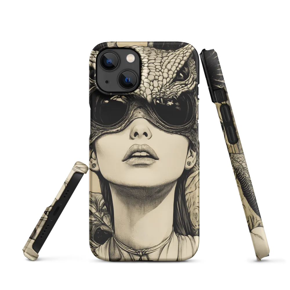 Surreal Woman with Dragon Goggles | Phone Case