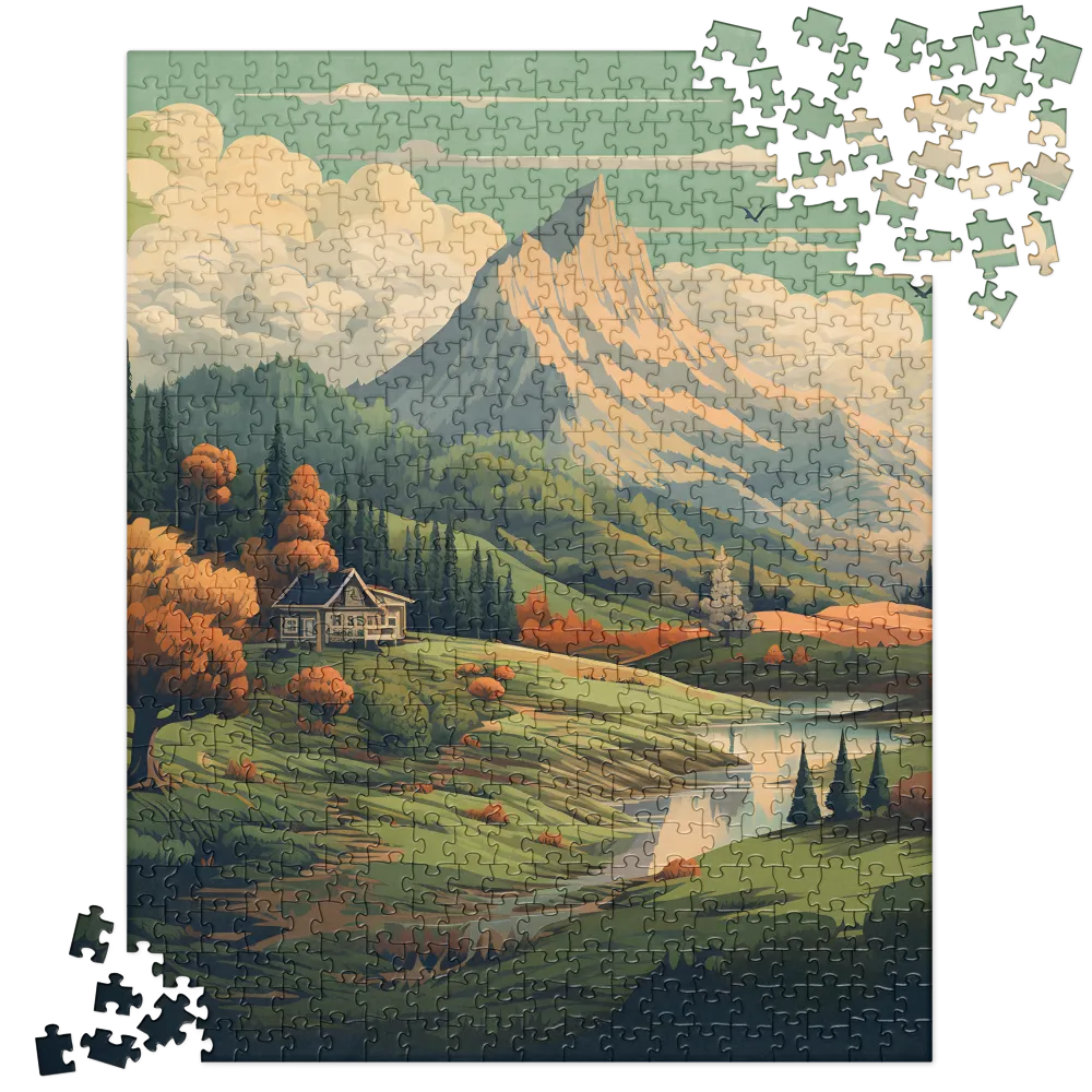 Tranquil Mountain Vista 
 Jigsaw Puzzle