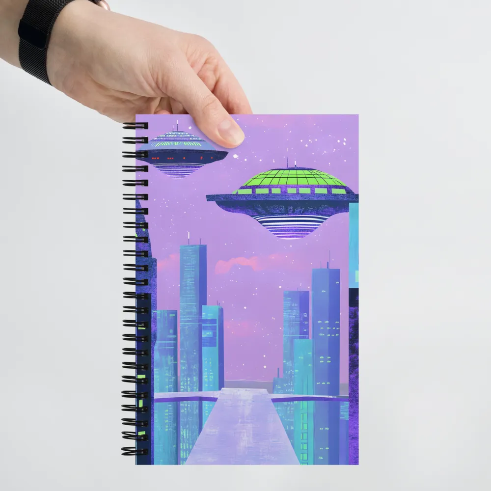 UFOs Over Neo-Metropolis 
 Spiral Notebook | 140 pages