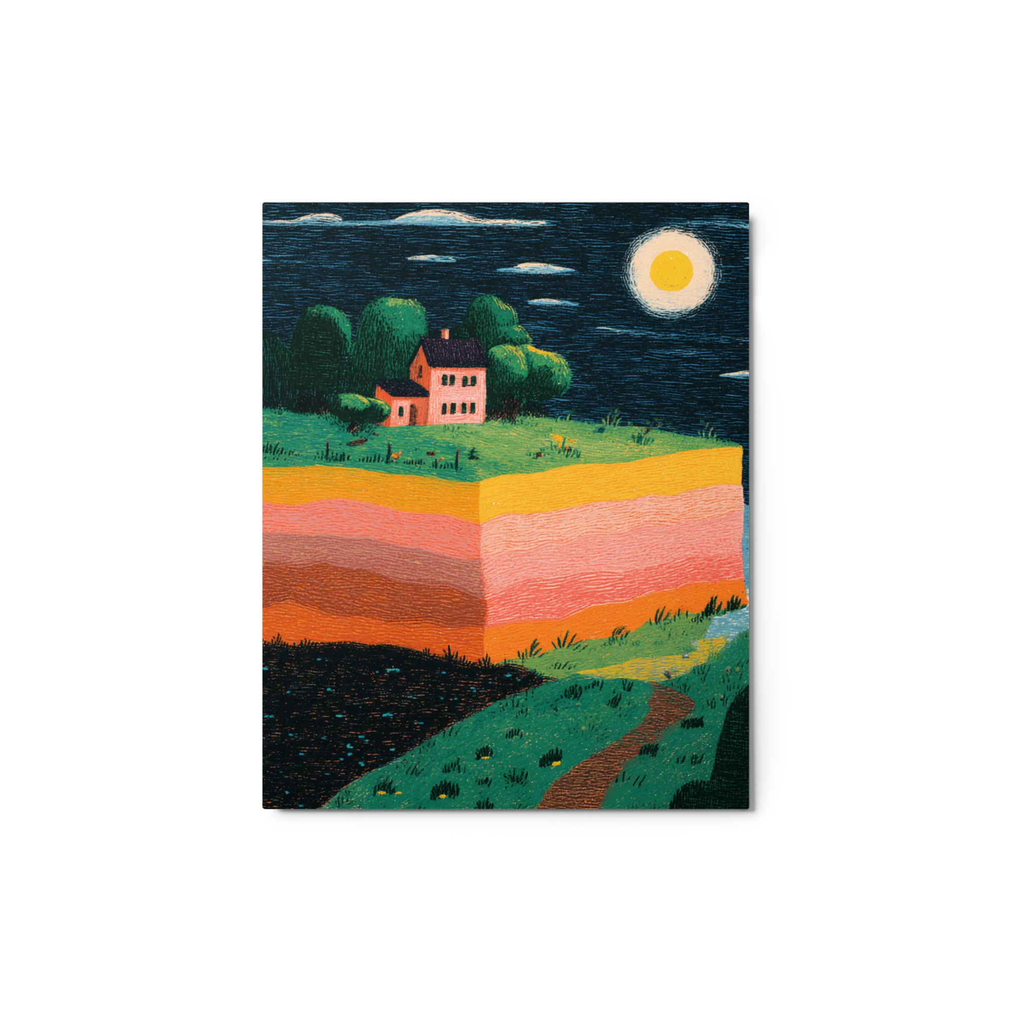 Tranquil Night on Layered Cliff